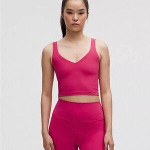 Lululemon Athletica Fuchsia V-Neck Crop Top